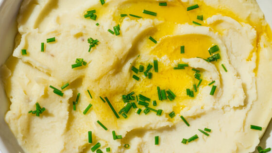 buttery mashed potatoes with chives